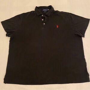 Polo Ralph Lauren Custom Slim Fit Black Soft Cotton Polo Shirt Size XL/TG